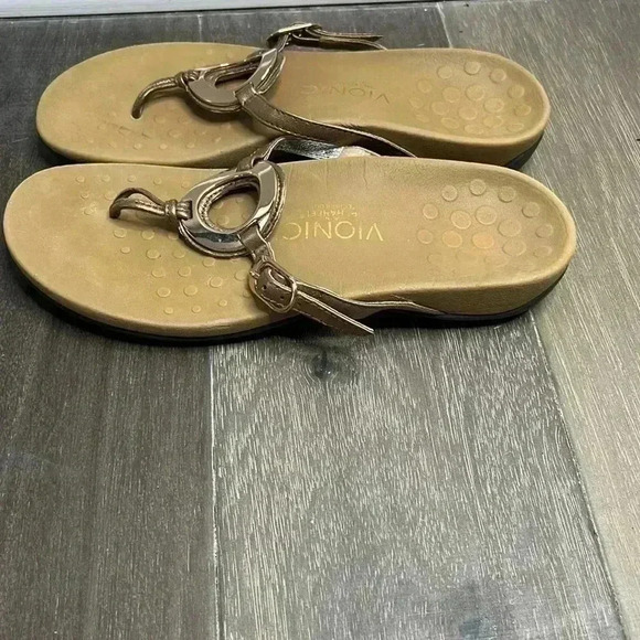 Vionic Karina Toe Post Flip Flop Sandal Concealed Orthotic Arch Support Size 7 - Picture 3 of 6